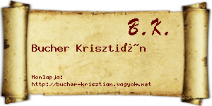 Bucher Krisztián névjegykártya